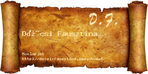 Décsi Fausztina névjegykártya